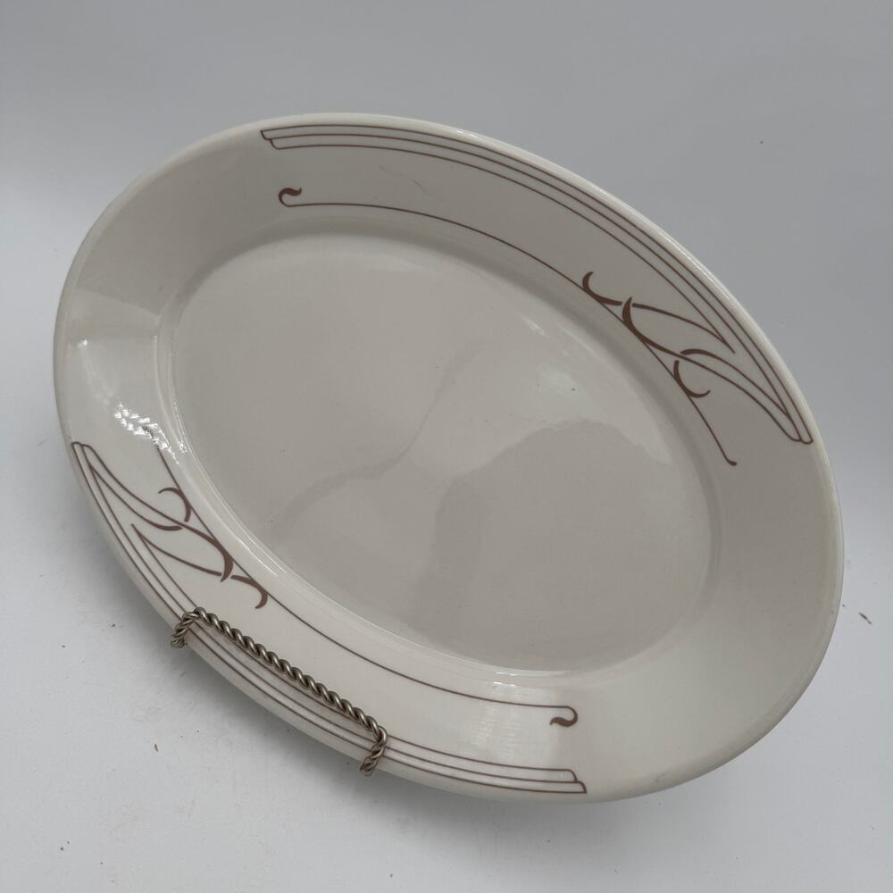 Vintage Homer Laughlin Restaurant Hotel Ware Platter Gold and White 12"x9"